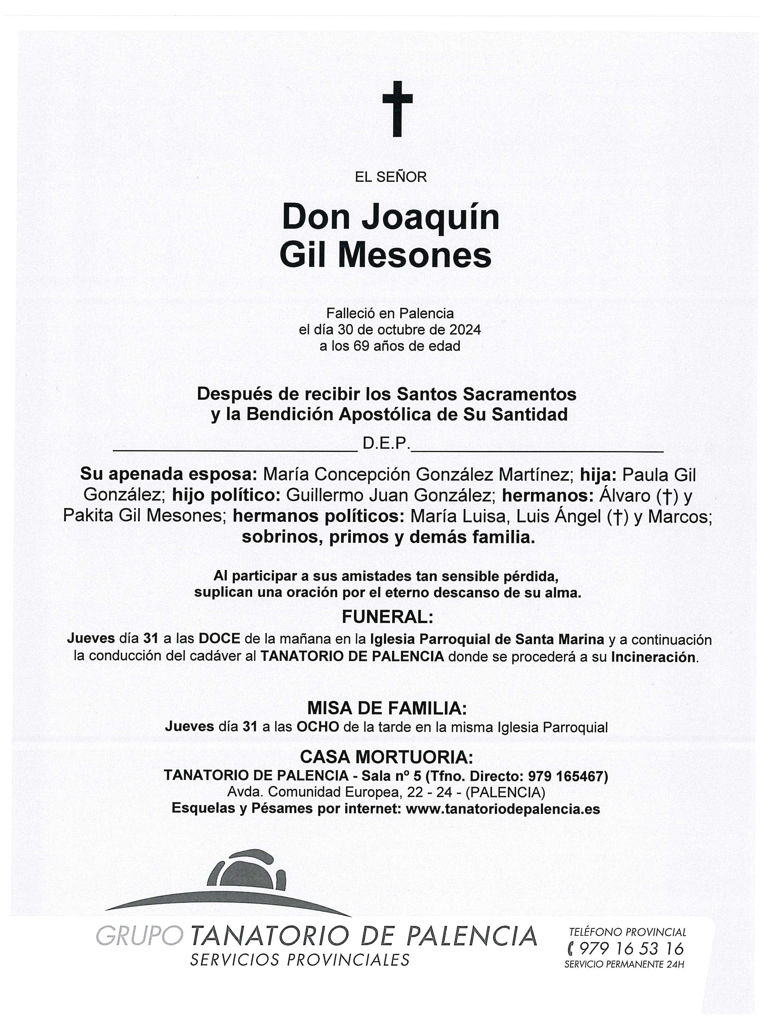 EL SEÑOR DON JOAQUIN GIL MESONES